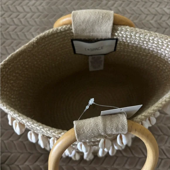 L*Space Natural Tote with Shell Accents - Picture 2 of 4